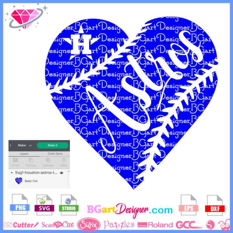 Lll Houston Astros Baseball Heart Svg Sublimation Cricut Silhouette