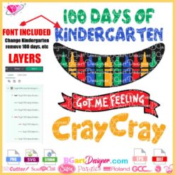100 days bundle svg cricut file, crayola 100 days mouth crayon smile svg download