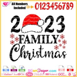 2023 family Christmas santa hat svg, xmas family svg, matching family christmas svg