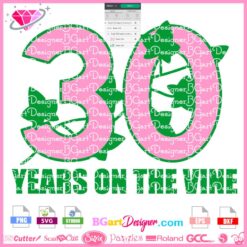 30 years on the vine svg, 30 years aka svg, 30 ivy leaf svg,