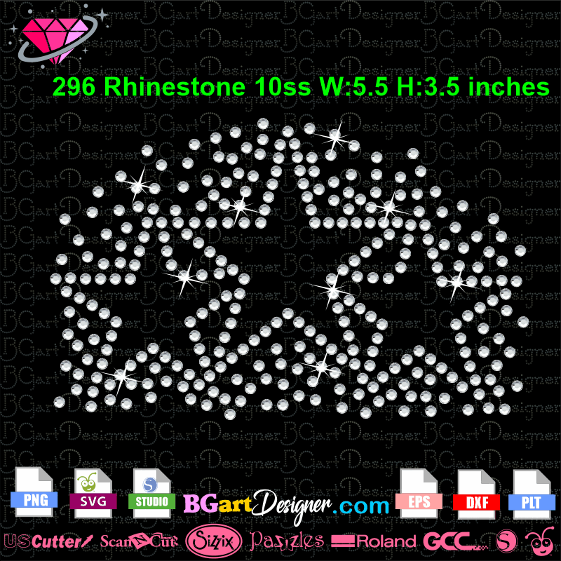 lllᐅ Cowboys Word Two Colors Rhinestone SVG - bling Cricut cuttable file