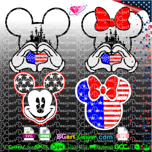 Disney patriotic svg, Disney 4th of July svg, Disney american flag svg, Mickey american flag svg, patriotic Disney svg