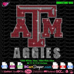 Texas A&M Aggies Football Bling Design – Rhinestone Template for Cricut & Silhouette Cutting Machines