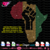 africa map fist rhinestone digital bling template download svg cricut silhouette, fist african map strong girl bling cut file vector