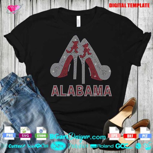 alabama fan bling rhinestone template download