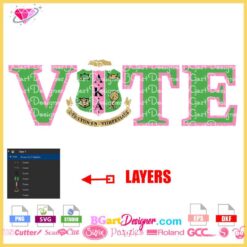 Alpha Kappa Alpha AKA VOTE svg design layered vector