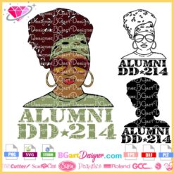 alumni dd-214 african american woman svg, woman veterans day svg, female veteran svg