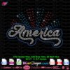 america rhinestone template svg cricut silhouette, america retro bling svg download, 4 July july rhinestone shirt4th