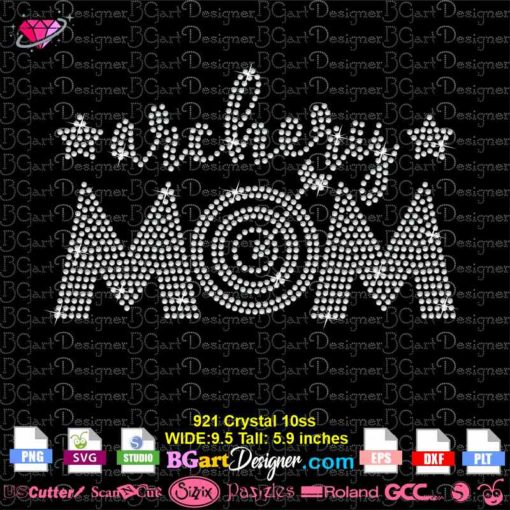 archery mom digital rhinestone template svg, archery mom rhinestone svg cricut silhouette download