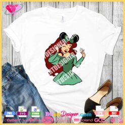 ariel princess mickey mouse ears minnie bow svg layered vector download