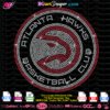 Atlanta Hawks Basketball club rhinestone svg cricut silhouette, hawks bling template svg, iron on transfer cricut