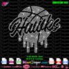 Atlanta Hawks Dripping Basketball Rhinestone Template | Digital Download for Cricut, Silhouette & Cutting Machines