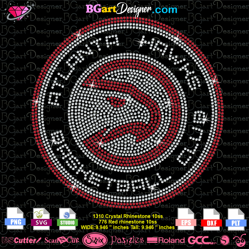 lllᐅDownload Atlanta Hawks Rhinestone - Basketball club template