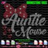 Auntie Mouse rhinestone svg, aunt minnie mouse rhinestone template svg