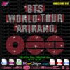 BTS World Tour Arirang 2026 rhinestone template digital svg plt
