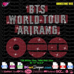 BTS World Tour Arirang 2026 rhinestone template digital svg plt