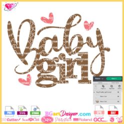 baby girl svg cricut silhouette, baby heart layered vinyl svg, baby girl lettering svg, baby girl cake topper svg download