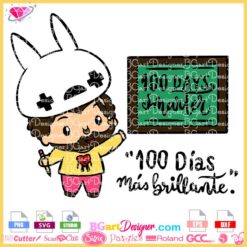Bad Bunny 100 Days of School svg | Benito 100 Days Smart cricut, 100 Dias Mas Brillante Png clipart File , Instant Digital Download file