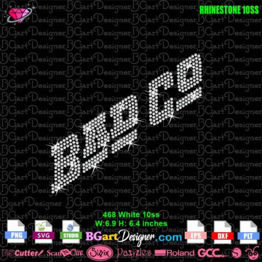 Bad Co rhinestone logo design for rock band fans - DIY custom apparel