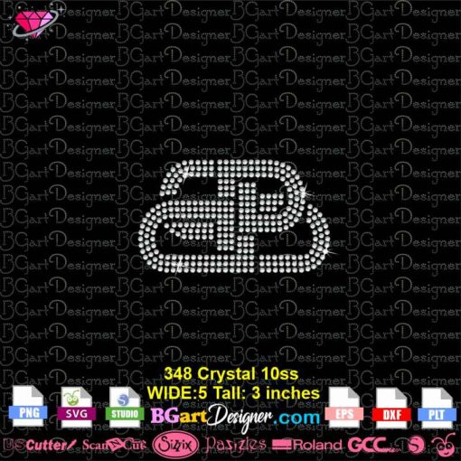 Balenciaga small logo digital rhinestone template svg cricut silhouette, balenciaga digital rhinestone template svg, download balenciaga rhinestone svg plt file