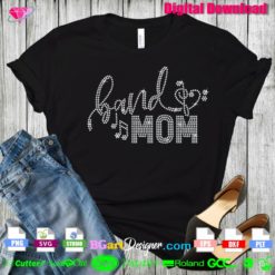 band mom music note digital rhinestone bling template download svg