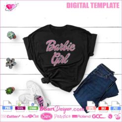 instant download small barbie girl rhinestone template digital svg