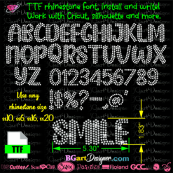 → Download Rhinestone alphabet BGART7 - Best rhinestone fonts