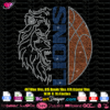 basketball lions digital rhinestone template svg cricut silhouette, lions mascot bling rhinestone transfer svg file,
