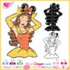 Belle Beauty and the beast disney princess with mickey mouse ears svg, Belle mickey ears head svg cricut