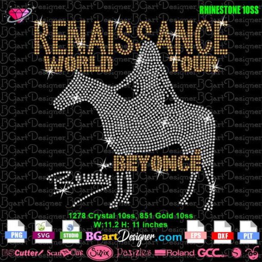 renaissance world tour Beyoncé rhinestone svg cricut silhouette