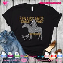 Beyonce horse silhouette rhinestone svg download, beyonce iron on transfer cuttable file