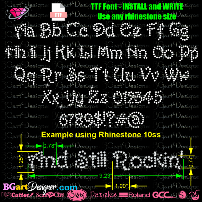 → Download Rhinestone font BGART9 - Best rhinestone font