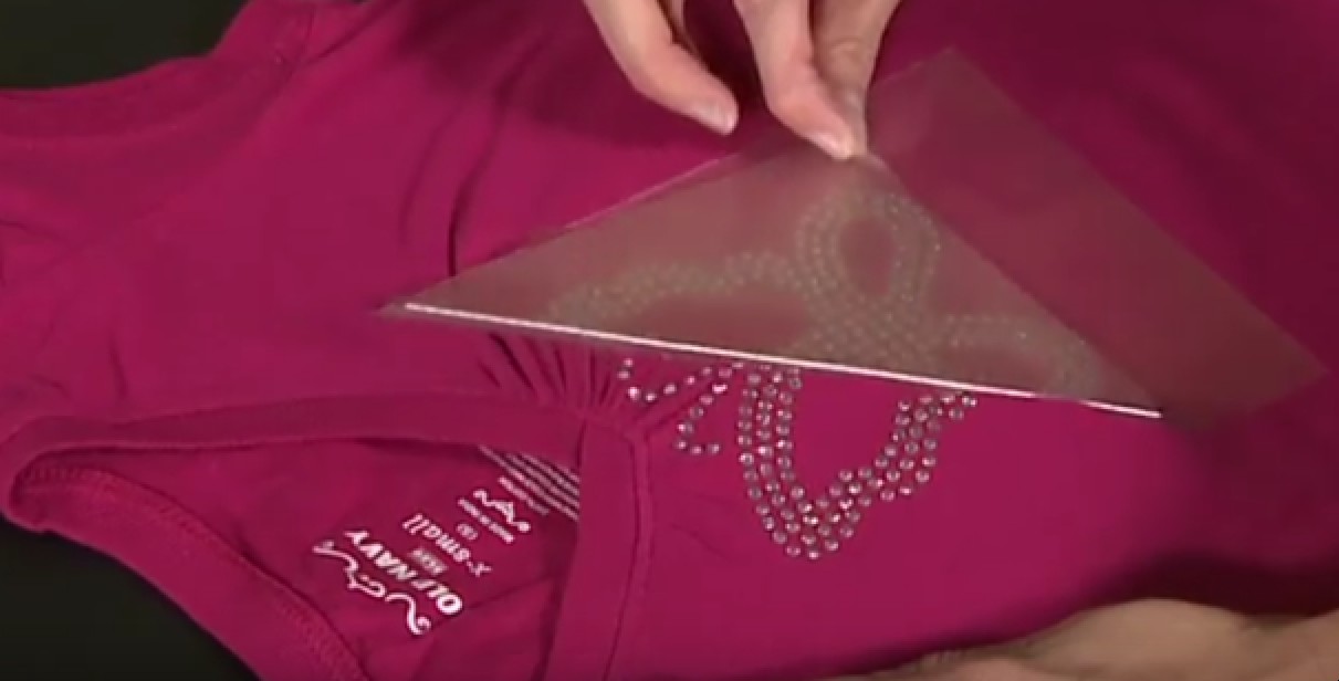 how to iron on rhinestone template transfer