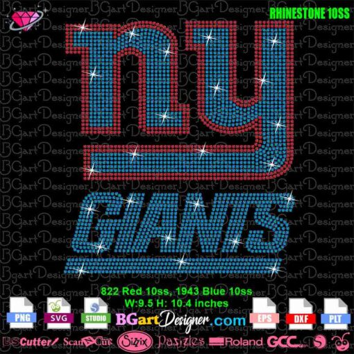 New York Giants rhinestone SVG design for vinyl cutting projects.