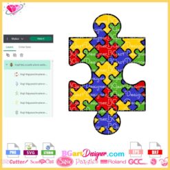 big puzzle autism pattern svg cricut