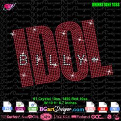 Billy Idol logo rhinestone svg, Billy Idol bling rhinestone template