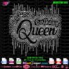 birthday queen crown rhinestone svg, ghetto queen digital rhinestone template svg cricut