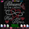 blessed to be called mom and mimi heart infinite love rhinestone svg cricut silhouette, mon grandma bling digital template iron on transfer, blessed mom mimi heart butterfly svg eps plt dxf download