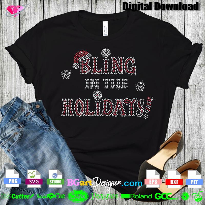 lllᐅBling in the holidays rhinestone - best rhinestone svg template cricut