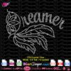 dreamer catcher rhinestone svg, dream boho feather bling digital rhinestone svg download