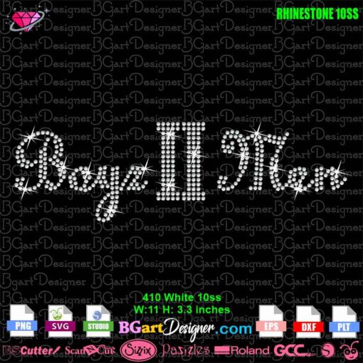 Boyz II Men Rhinestone Template for Custom Apparel & Crafting