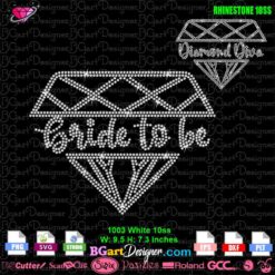 bride to be diamond rhinestone svg, diamond diva digital rhinestone template svg cricut