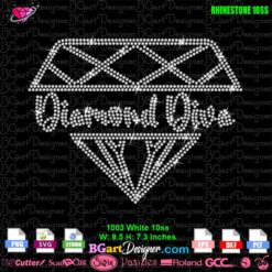 diamond diva bling digital rhinestone template svg cricut