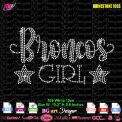 Broncos Girl SS10 rhinestone template with two stars svg plt download