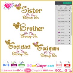 Family Mickey Ears svg, cut file | Disney Daddy Mommy Sister Big Brother svg Cricut| Mickey Mouse Family svg bundle | Minnie & Mickey Svg for Girls/Boys