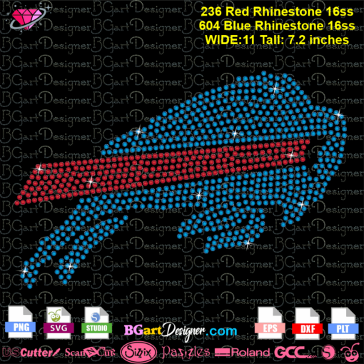 buffalo bills logo rhinestone template svg, buffalo bills bling digital transfer, buffalo bills rhinestone dxf plt cricut silhouette.