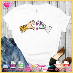 Woody And Buzz Lightyear hands arms making the heart svg cricut download