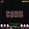 Cal State Northridge Matadors CSUN rhinestone template digital svg plt preview with red and white stones