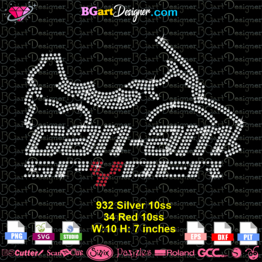 can-am spyder rhinestone svg cricut silhouette, can-am logo bling cuttable svg, can-am outline digital rhinestone template