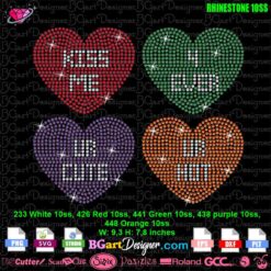 Valentine Candy heart Rhinestone svg cricut template download